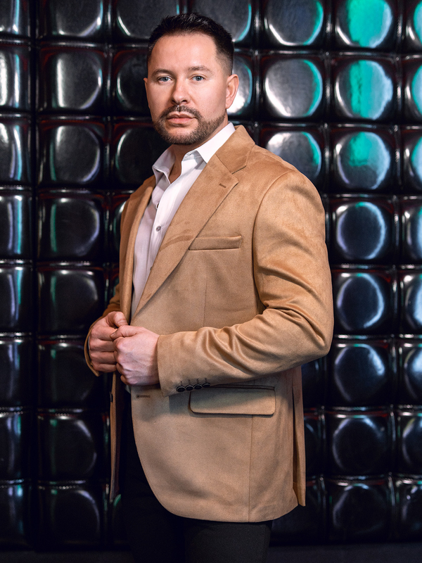 Мъжко кадифено яке в цвят Camel Bolf 24410