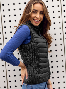 Черен капитониран дамски елек Bolf B2705A