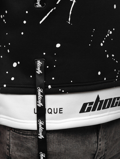 Черен мъжки суитшърт с принт Bolf LJ0586A