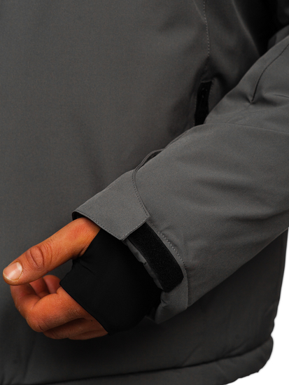 Графитено мъжко зимно спортно яке Bolf HH011