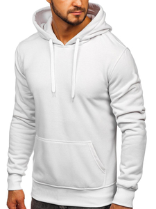 Мъжки суитшърт с качулка бял Bolf 2009
