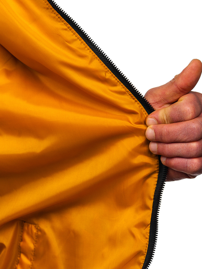 Черен мъжки капитониран елек с качулка Bolf 7106