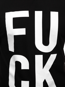 Черен мъжки потник с принт Bolf 14820