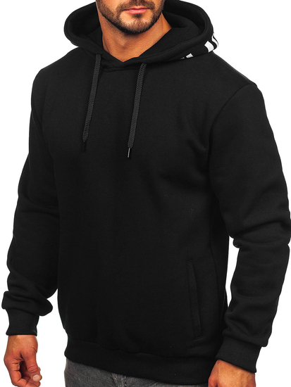 Черен дамски суитшърт с качулка и принт Bolf 147050