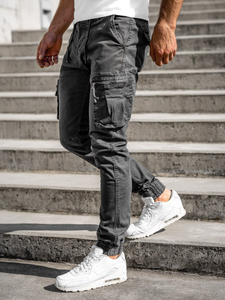 Графитни мъжки джогъри с карго джобове Bolf 8983