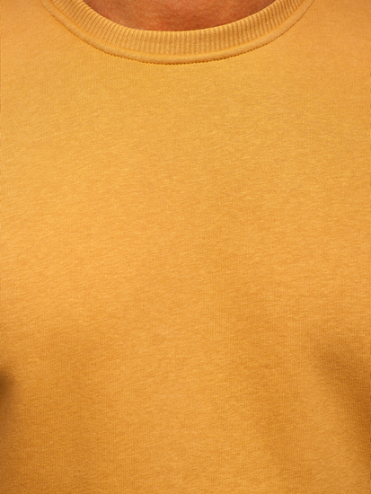 Кафяв плътен мъжки суитшърт без качулка Bolf 2001