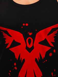 Черен мъжки потник с принт Bolf 14843