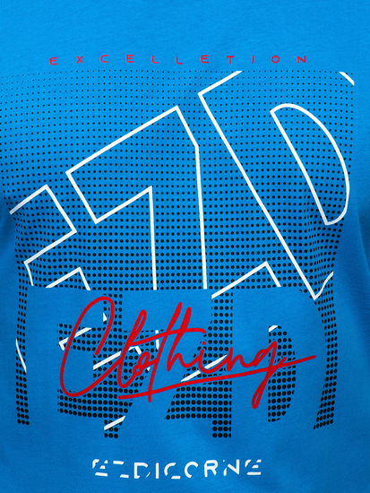 Небесносиня мъжка памучна тениска Bolf 14748