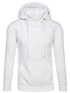 Мъжки суитшърт с качулка бял Bolf 2009