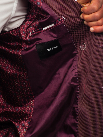 Двуредно мъжко бордо сако Bolf 003