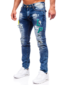 Тъмносини мъжки дънки slim fit Bolf E7860