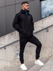 Черно мъжко яке софтшел Bolf WX062