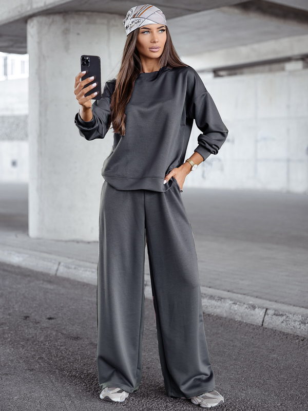 Дамски двуцветен спортен комплект графитен Bolf 821111