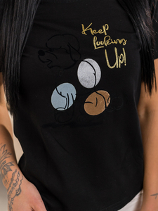 Черна дамска тениска с щампа Bolf 95T2519