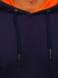 Мъжки суитшърт с качулка тъмносин Bolf 145369