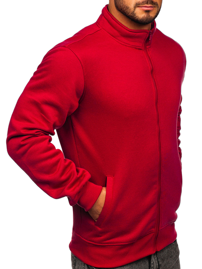 Бордо мъжки суитшърт с висока яка и цип Bolf B2002