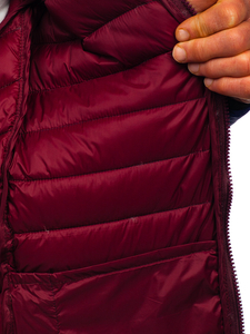 Тъмносиньо мъжко капитонирано преходно яке с качулка Bolf 13022