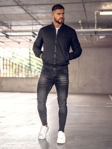 Черен двустранен преходен мъжки бомбър Bolf 84M3005A