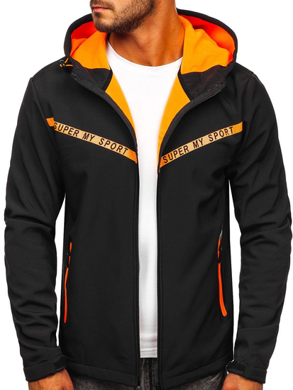 Черно мъжко преходно яке софтшел Bolf KS2181