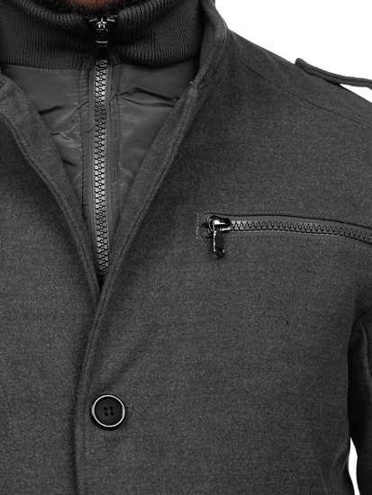 Мъжко палто сиво Bolf 8856