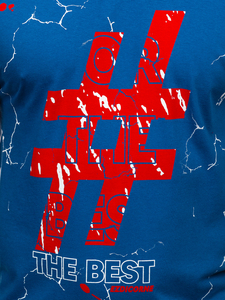 Синя памучна мъжка тениска Bolf 14728