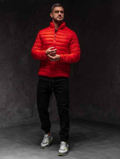 Червена мъжко капитонирано преходно яке Bolf 13007