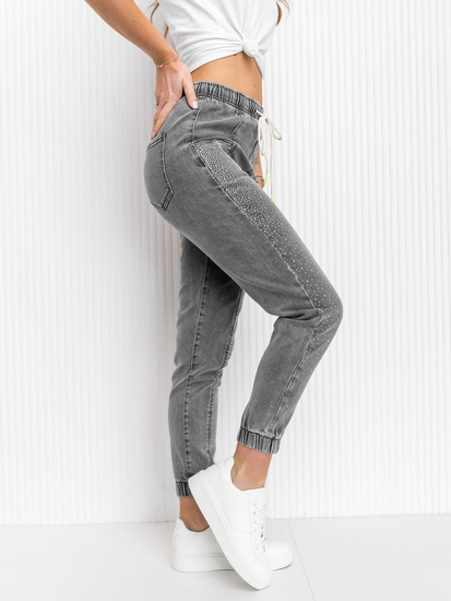 Графитени дамски дънки mom fit Bolf BF108