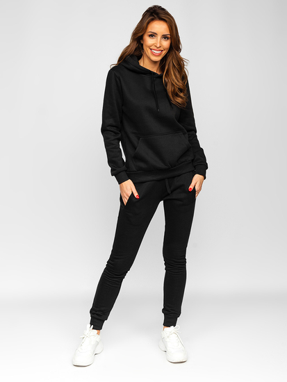 Черен дамски анцуг с качулка Bolf 20382