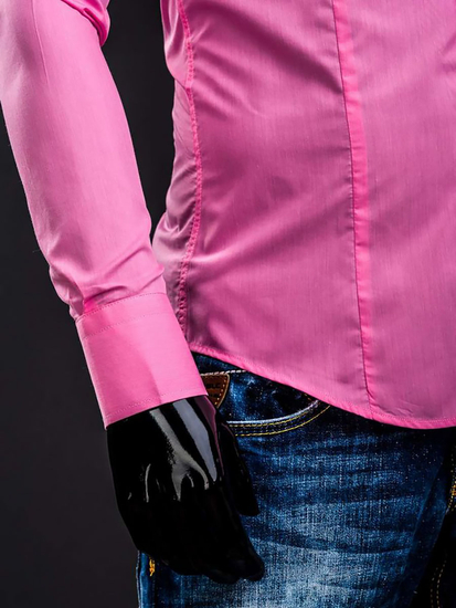 Коралoва елегантна мъжка риза с дълъг ръкав Bolf 1703A