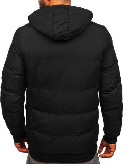 Черна двулицева капитонирана мъжка зимна парка Bolf 5M761