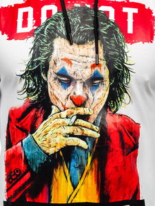 Черен с принт мъжки суитшърт с качулка Bolf 6384