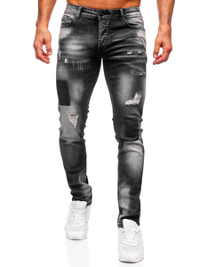 Черен мъжки слим крой дънков панталон Bolf MP0113N