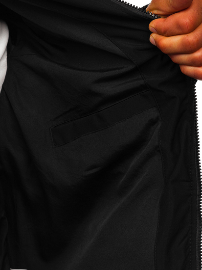 Черно ватирано мъжко зимно яке Bolf 31M5003