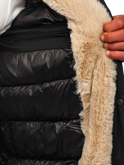 Черно мъжко яке зимно парка Bolf 22M51