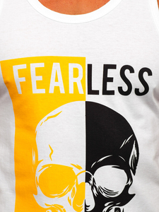 Бял потник с принт Bolf 14841