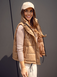 Кафяв къс капитониран дамски елек Bolf 82032