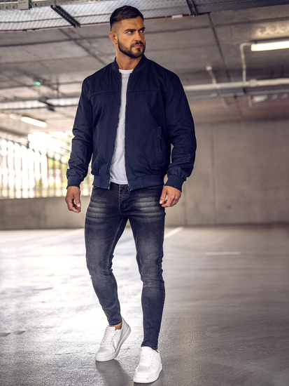 Тъмносин двустранен преходен мъжки бомбър Bolf 84M3005A