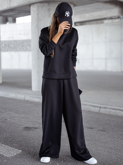 Дамски двуцветен спортен комплект черен Bolf 821111