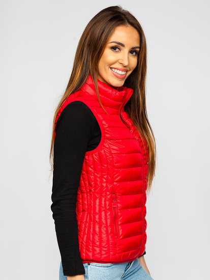Червен дамски капитониран елек Bolf B2705