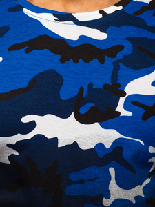 Синя тениска мъжка камуфлаж с принт Bolf S808
