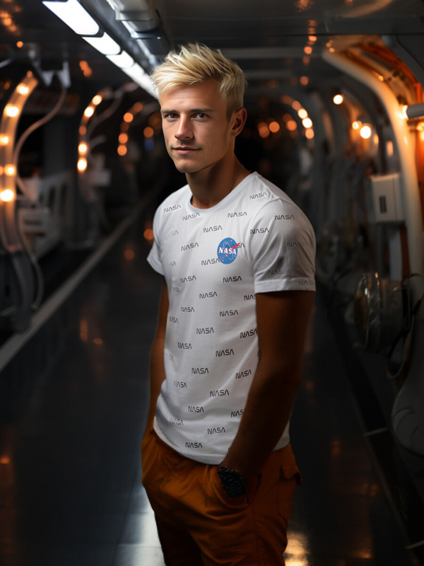 Мъжка бяла тениска с щампа Bolf 14950A2