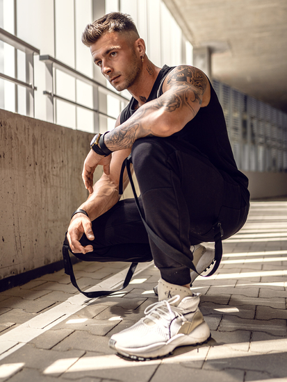 Черна тениска tank top с принт Bolf 14812A