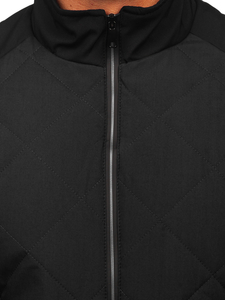 Черно капитонирано мъжко преходно яке Bolf 84M3022