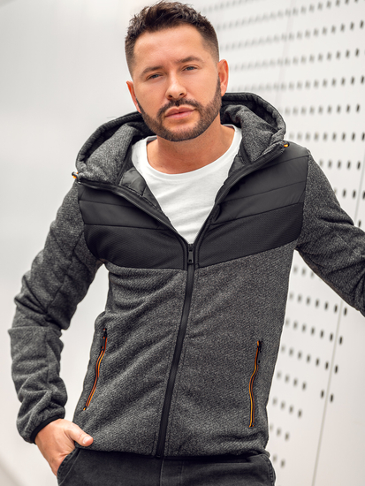 Чернo-оранжево мъжко преходно яке Bolf BKS2153