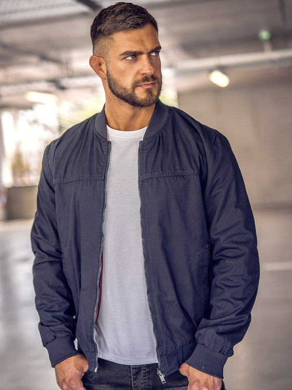 Тъмносин двустранен преходен мъжки бомбър Bolf 84M3005A