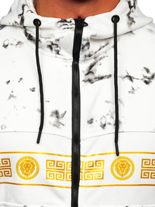 Бял мъжки суичър с качулка и цип Bolf 27B8125A