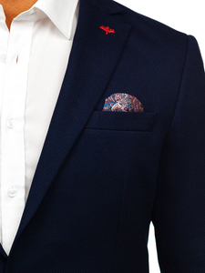 Тъмносиньо мъжко елегантно яке Bolf 02