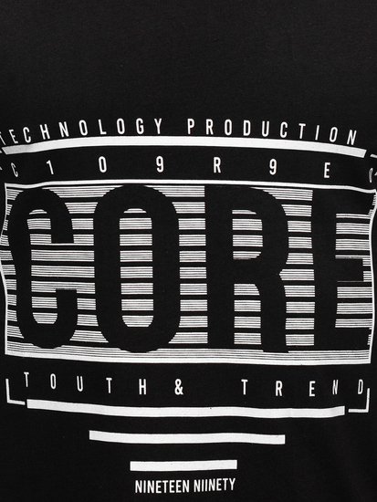 Черен мъжки потник  tank top с принт Bolf 14840