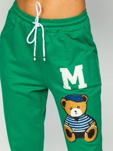 Зелен дамски анцуг с апликации Bolf 52308