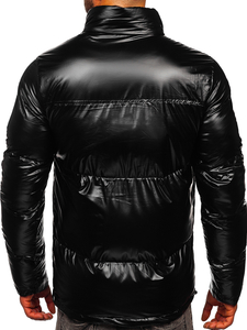 Черно мъжко зимно капитонирано яке Bolf 1188